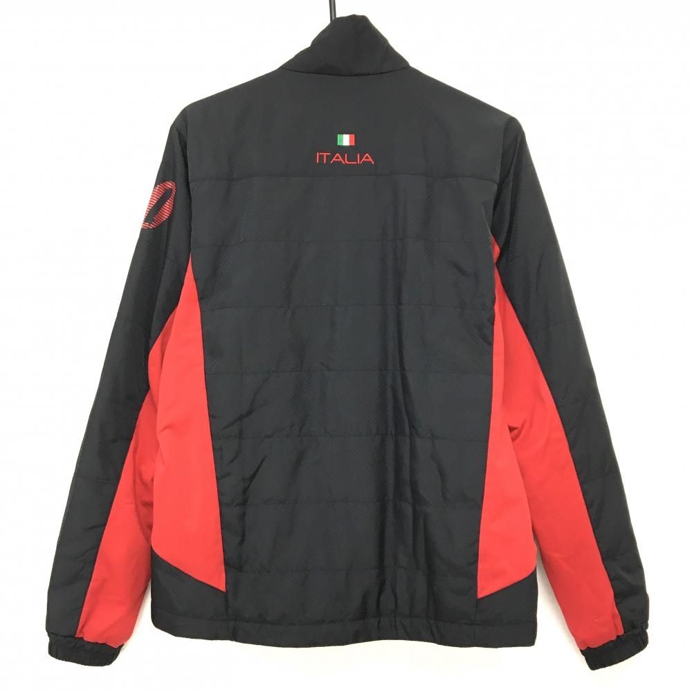 カッパ 異素材中綿ジャケット 黒×レッド 刺しゅう 胸ワッペン メンズ M