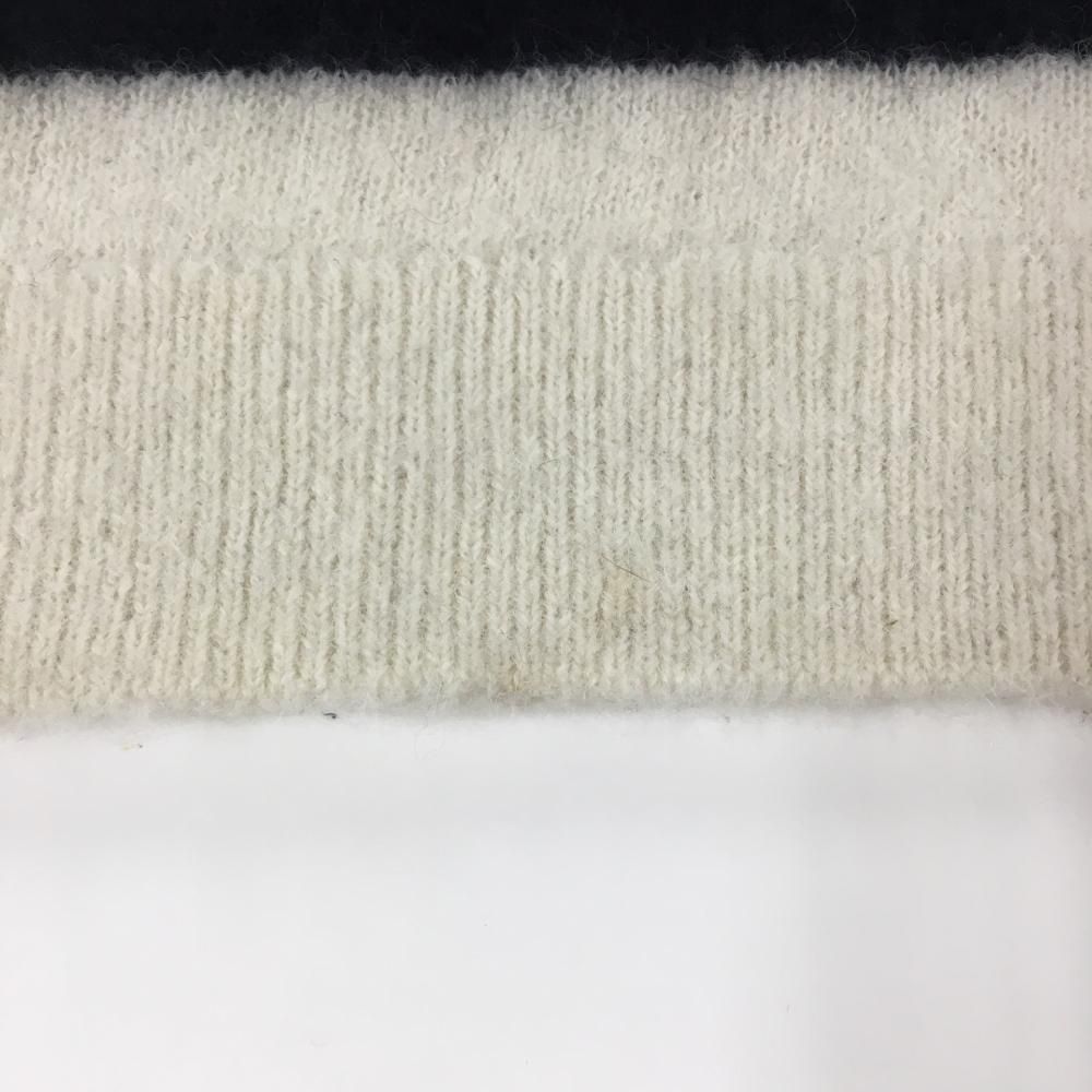 パーリーゲイツ セーター 白×ネイビー ボーダー アルバカ混 ニット