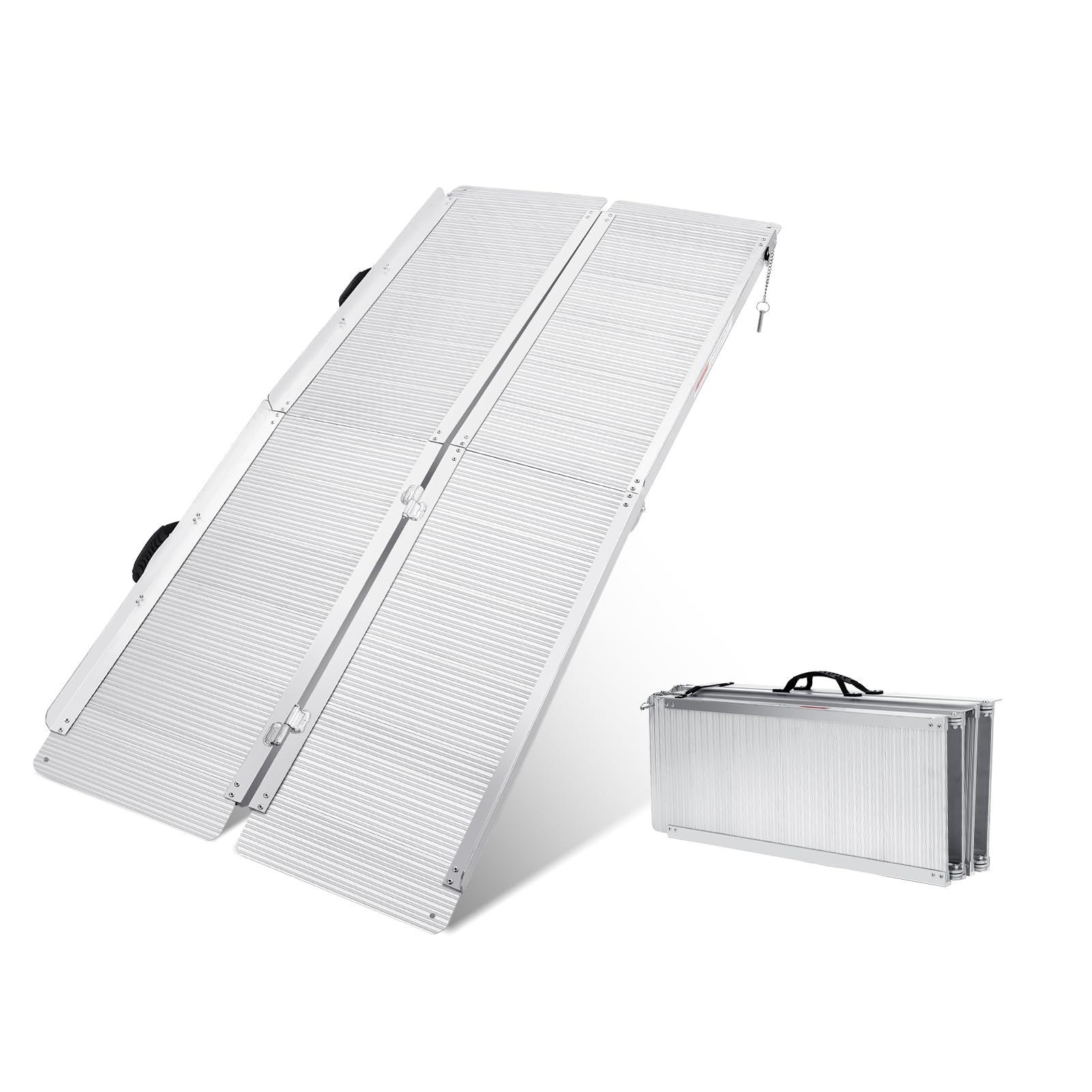 ガービー Garvee 車椅子 スロープ アルミ 段差スロープ 長さ182 cm 幅74 cm 折りたたみ 四つ折り 段差解消 介護用 滑り止め 持ち運び 玄関 階段 室内外