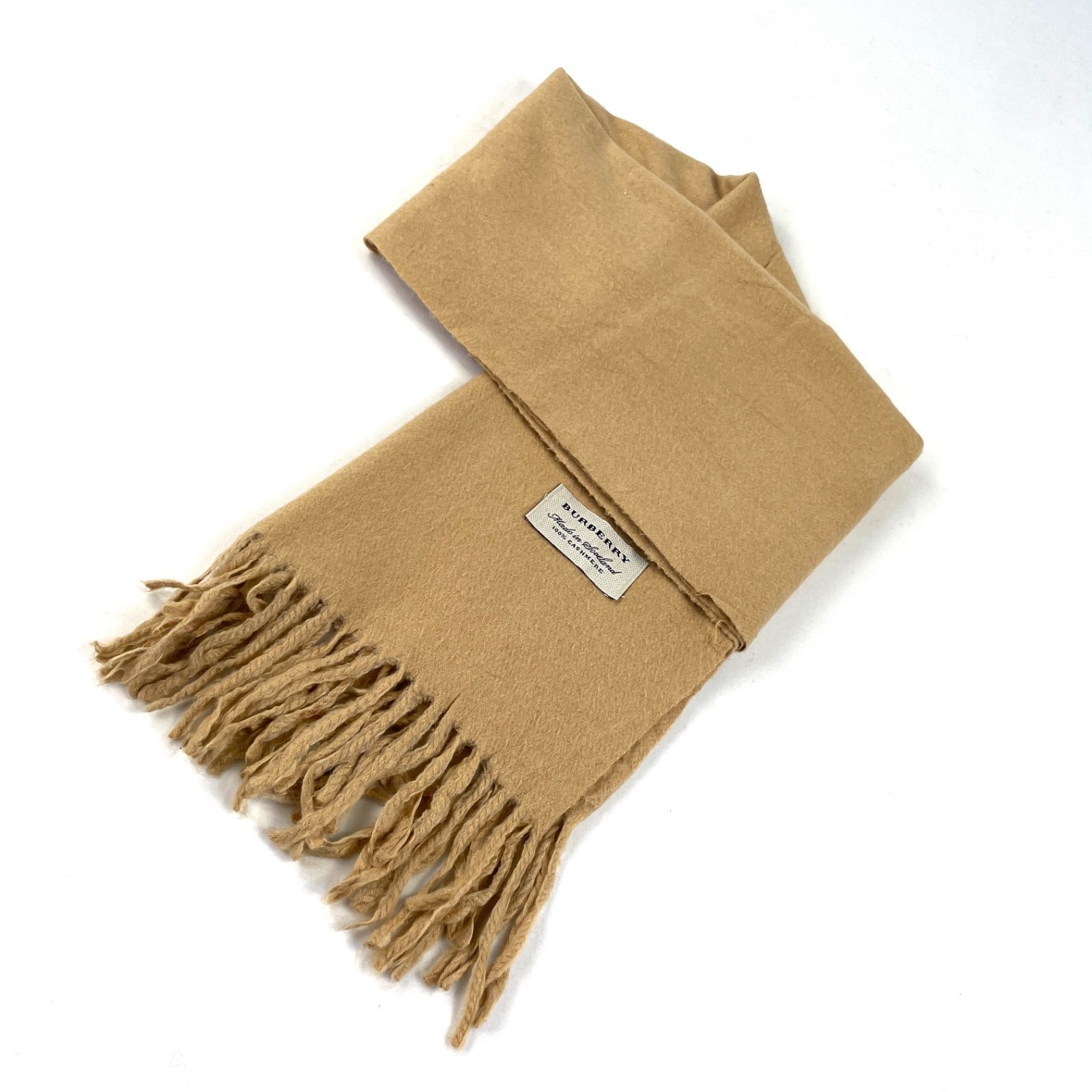 t1594 バーバリーマフラー カシミア100% キャメル大判マフラー