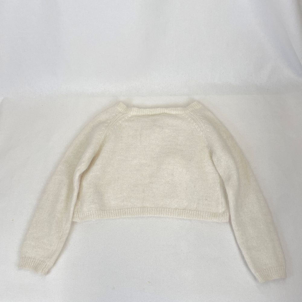 ap 9020 モナリザ KIDS キッズ カーディガン 120 8 Y 128 cm ホワイト 白 無地 シンプル ショート丈 起毛 暖かい イタリア製 長袖 トップス 8歳