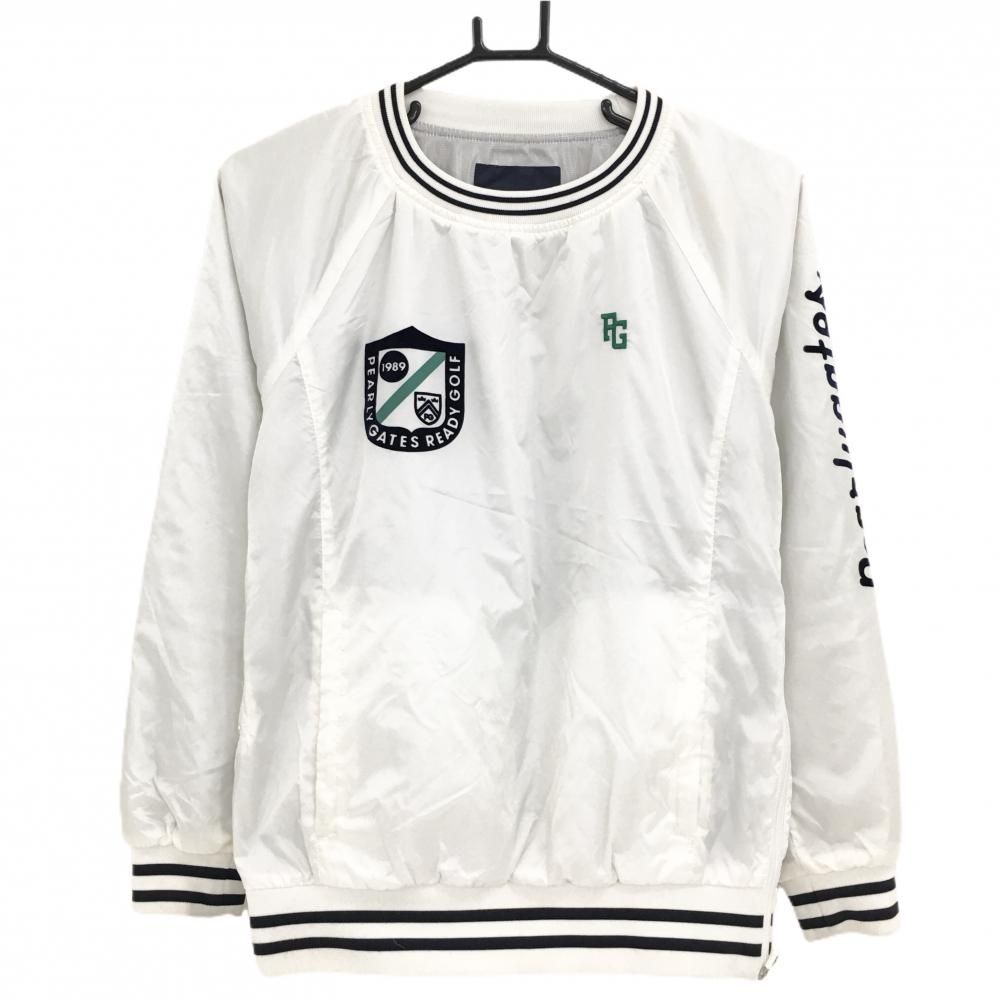 パーリーゲイツ スニード 白×ネイビー フロッキーロゴ 蓄熱裏地