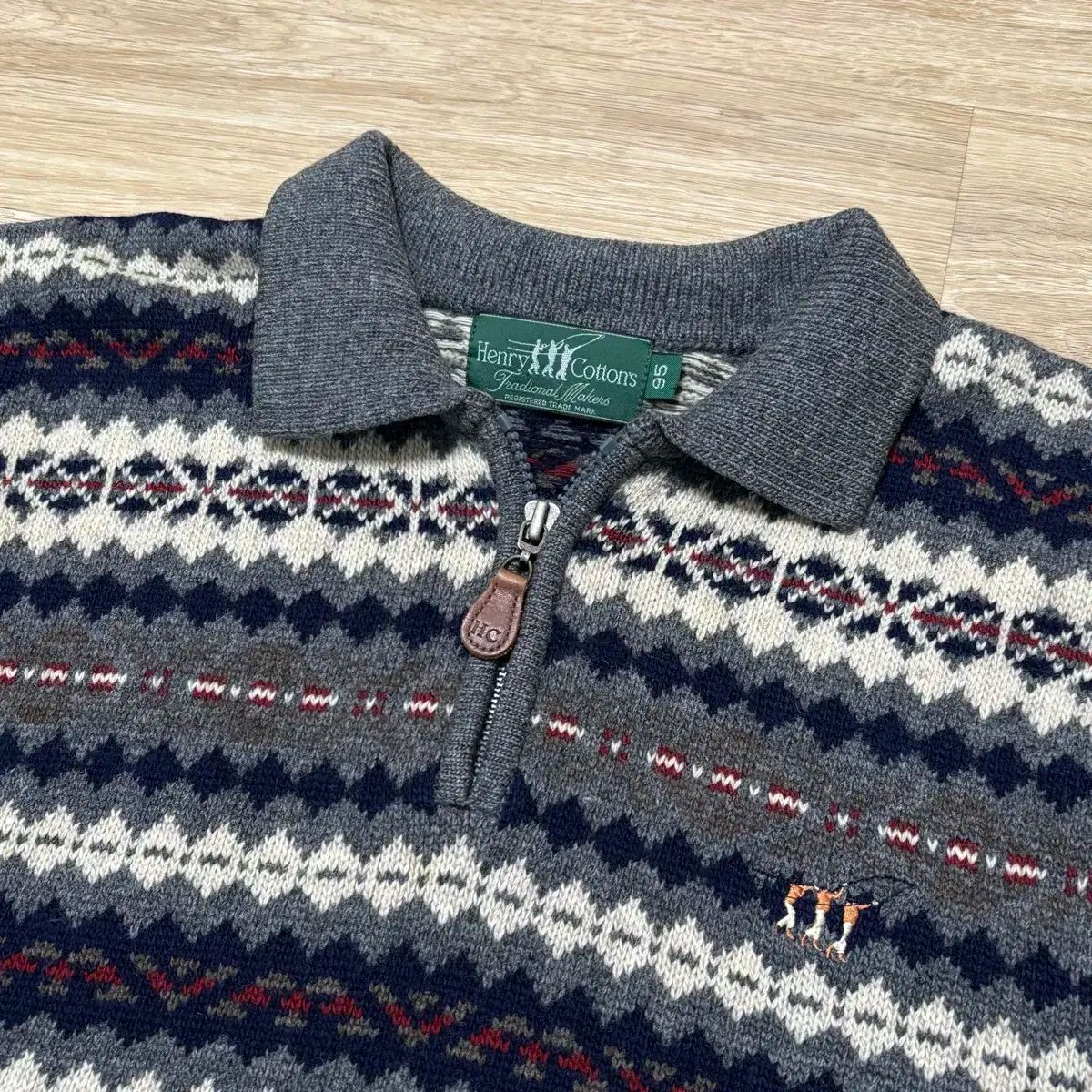 ヘンリーコットンズ ハーフジップ ニット 100