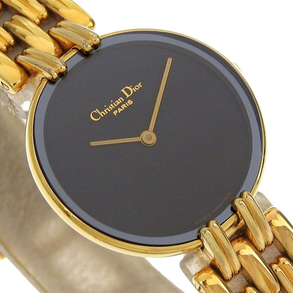 クリスチャンディオールバキラメンズ腕時計ブラックゴールドD47-154-4 ディオール Dior 腕時計 バギラ D47 154-4 ブラック GP（ゴールド