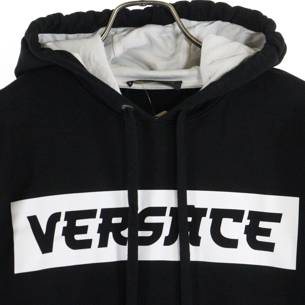 VERSACE (ヴェルサーチ) ロゴプリント スウェットプルオーバーパーカー