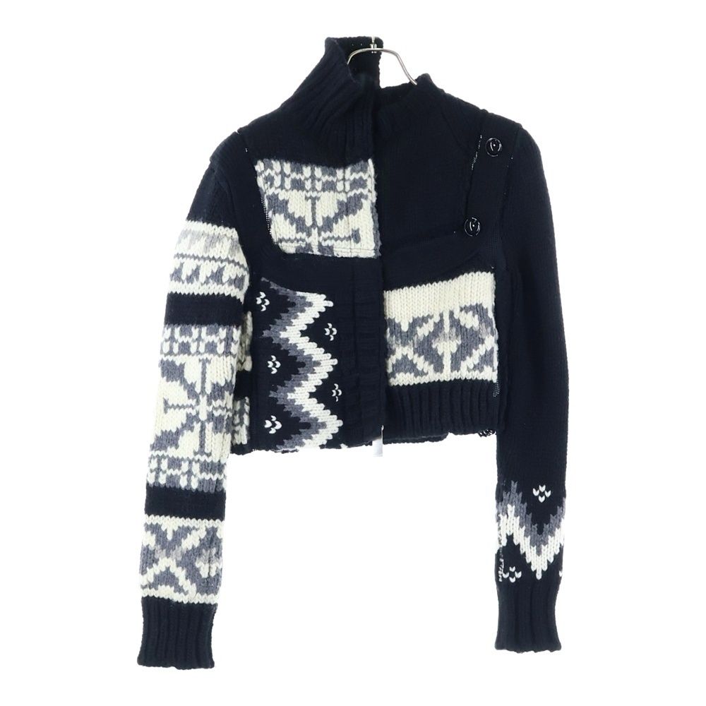 sacai パッチワーク　ニットセーター サイズ2 sacai パッチワーク ニットセーター サイズ2 sacai パッチワーク