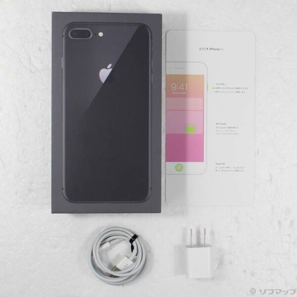 〔中古品〕 iPhone8 Plus 256GB スペースグレイ MQ9N2J／A SIMフリー【377】