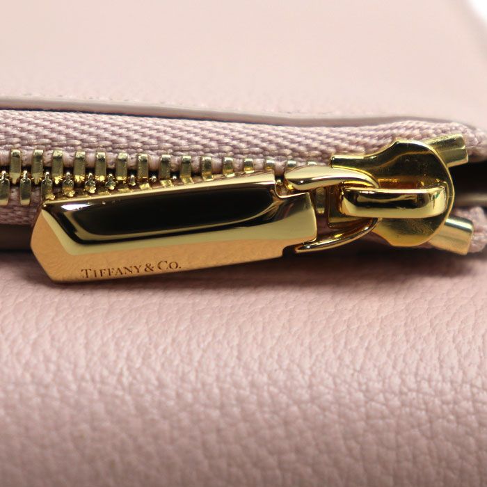 TIFFANY&Co. ティファニー Tウォレット 三つ折り財布 ピンク