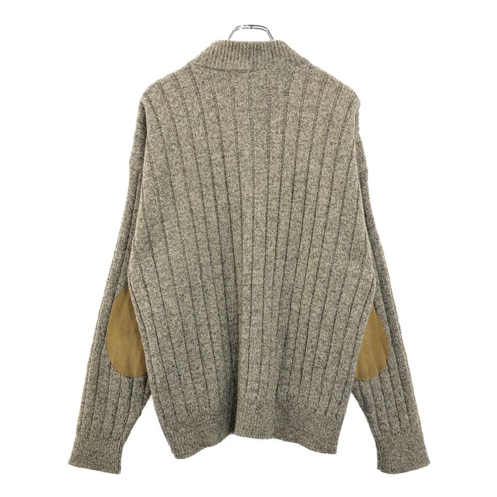 80年代 ORVIS オービス フルジップ ウールセーター ベージュ メンズ L 古着 V6716