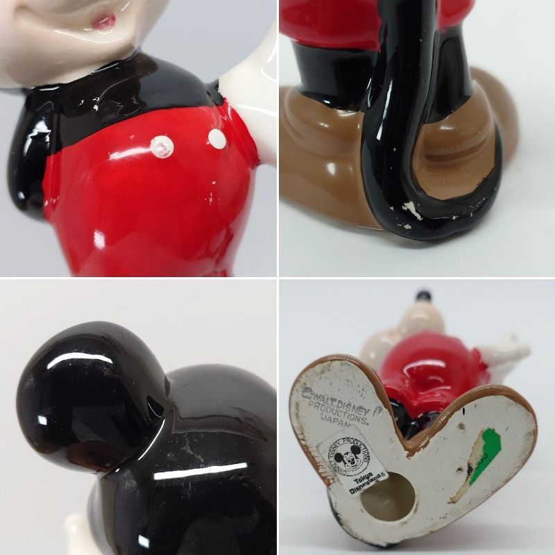 ディズニー ミッキーマウス 陶器製置物 ソフビ貯金箱 2点セット 東京
