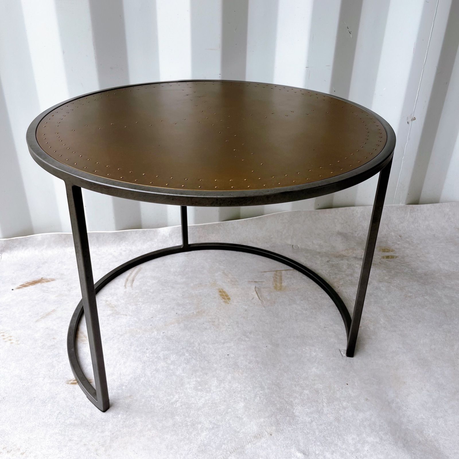 取付無料！関家具 ノットアンティークス エルマ 真鍮ラウンドサイド