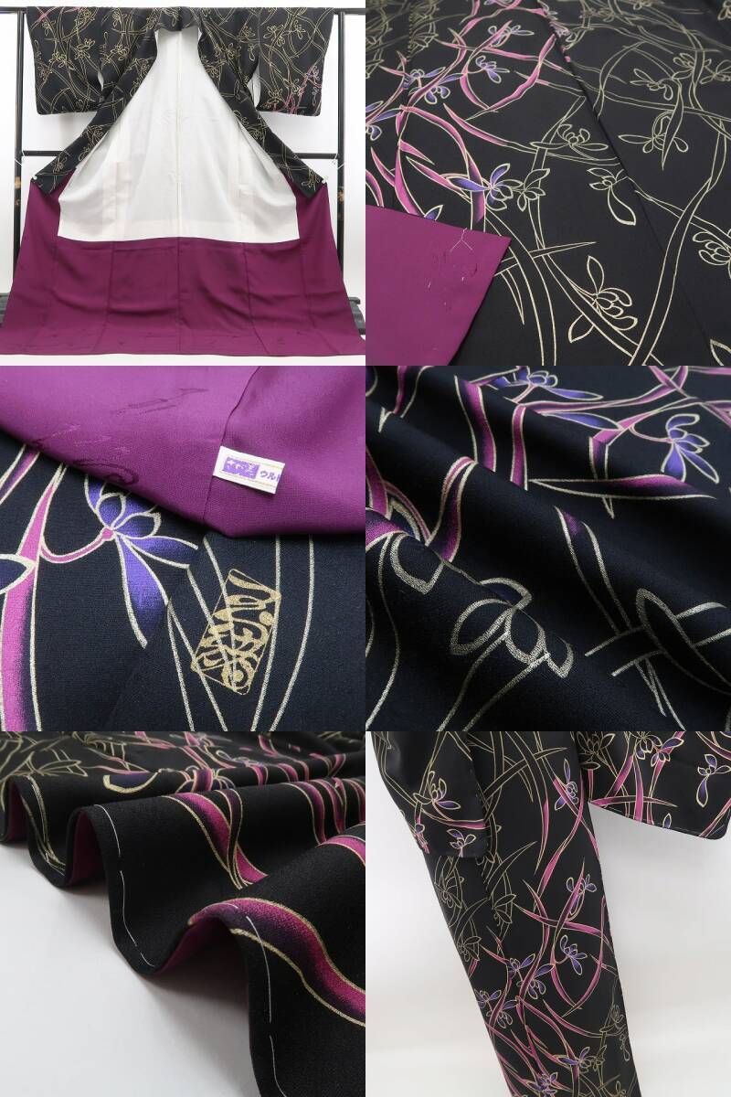 シックな黒に蘭のモダンな彩り