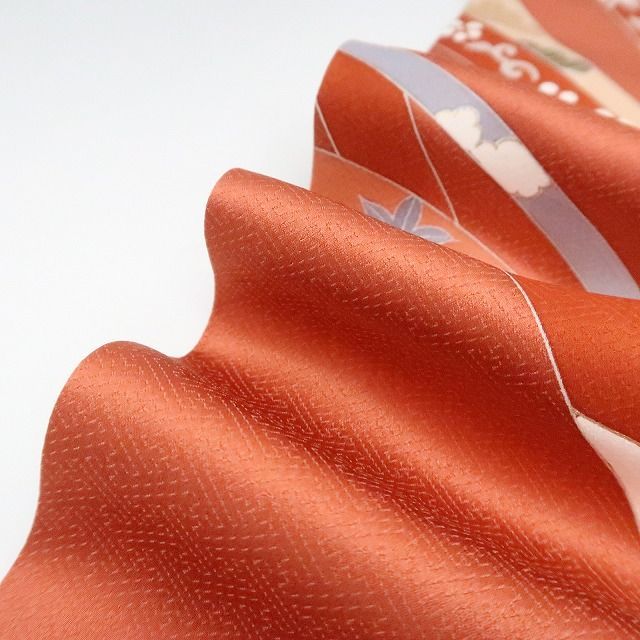 平和屋着物＊夏物 訪問着 絽 手描き 舞葉文 水玉 金彩 洗える着物 未