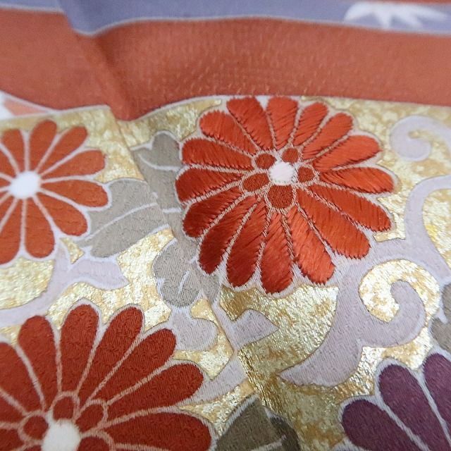 平和屋着物○訪問着 駒刺繍 朧染 舞桜文 暈し染め 金彩 銀通し地 正絹