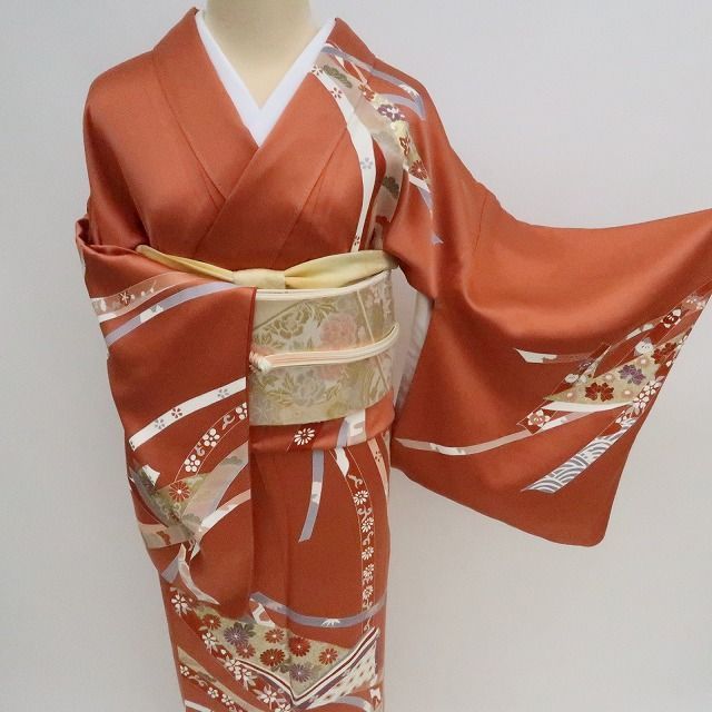 平和屋着物○訪問着 渡橋風景草花文 暈し染め 金彩 やまと誂製 正絹