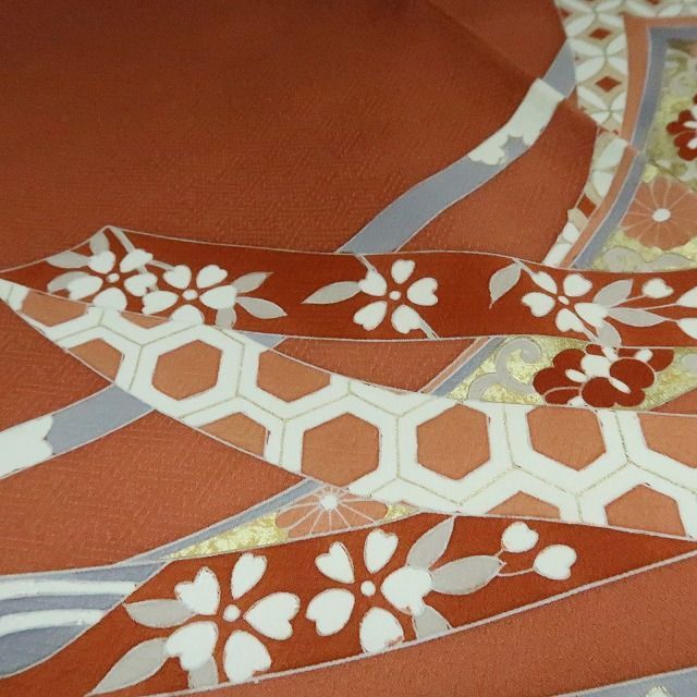 平和屋着物○本加賀友禅作家 松嶋由美 訪問着 草花文 正絹 逸品 未使用