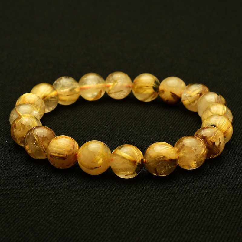 シャトヤンシー効果が美しい☆】 太陽放射ルチル ブレスレット 10mm