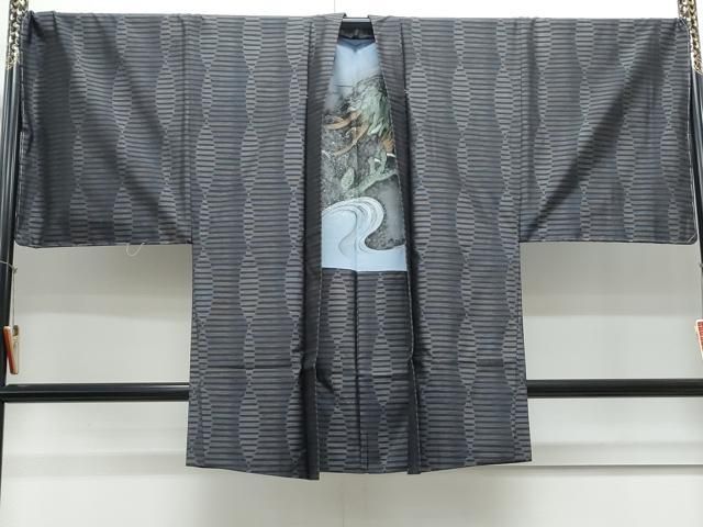 平和屋着物●男性　本場大島紬　アンサンブル　吉祥文　ほてい屋扱い　証紙付き　正絹　逸品　未使用　CAAY9563th 平和屋着物○男性 本場大島紬 アンサンブル 吉祥文 ほてい屋扱い 証紙