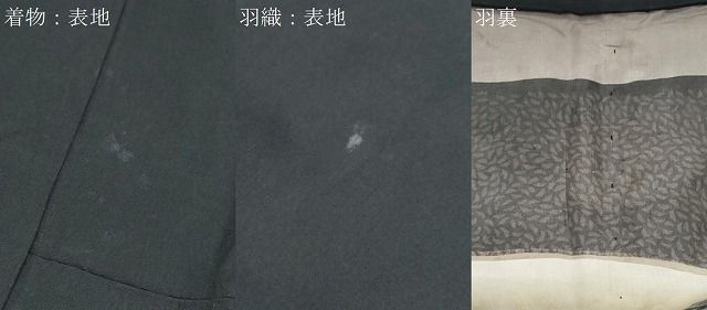 平和屋着物○男性 黒紋付 羽織セット 風景文 正絹 逸品 CAAY9588th  