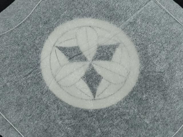 平和屋着物○男性 黒紋付 羽織セット 遠山文 正絹 逸品 未使用