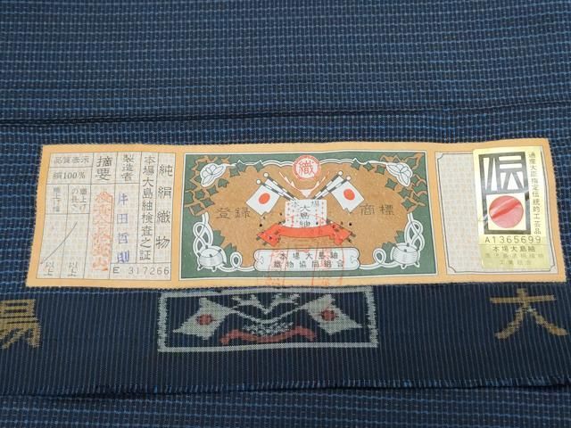 平和屋着物○男性 本場大島紬 アンサンブル 100亀甲 総詰め 井田哲則作