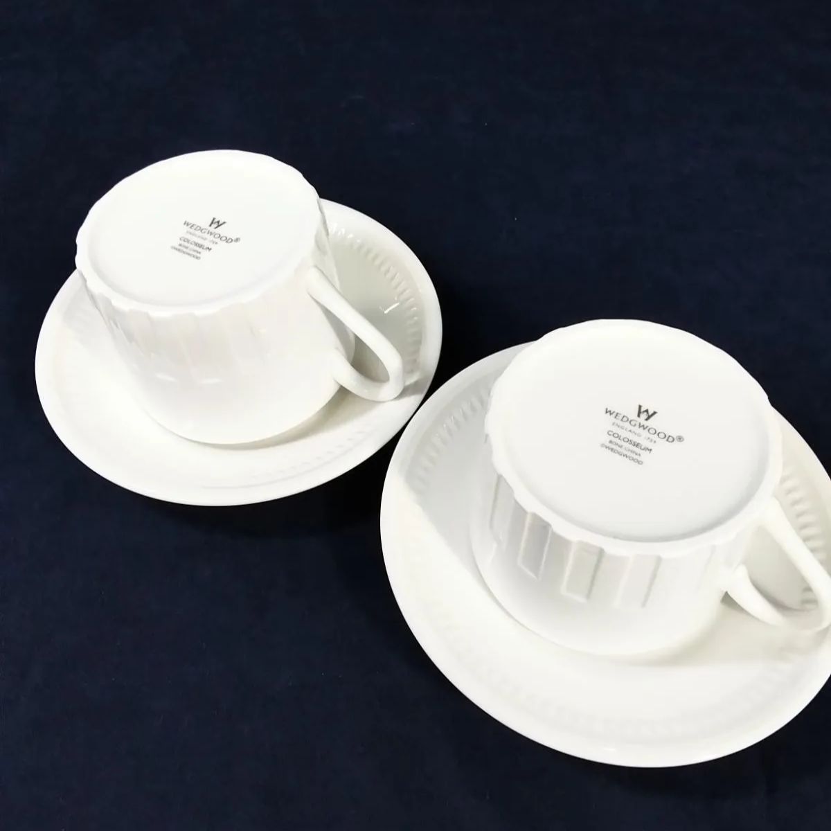 開封済み・未使用】WEDGWOOD コロシアム ペアカップ＆ソーサーセット 