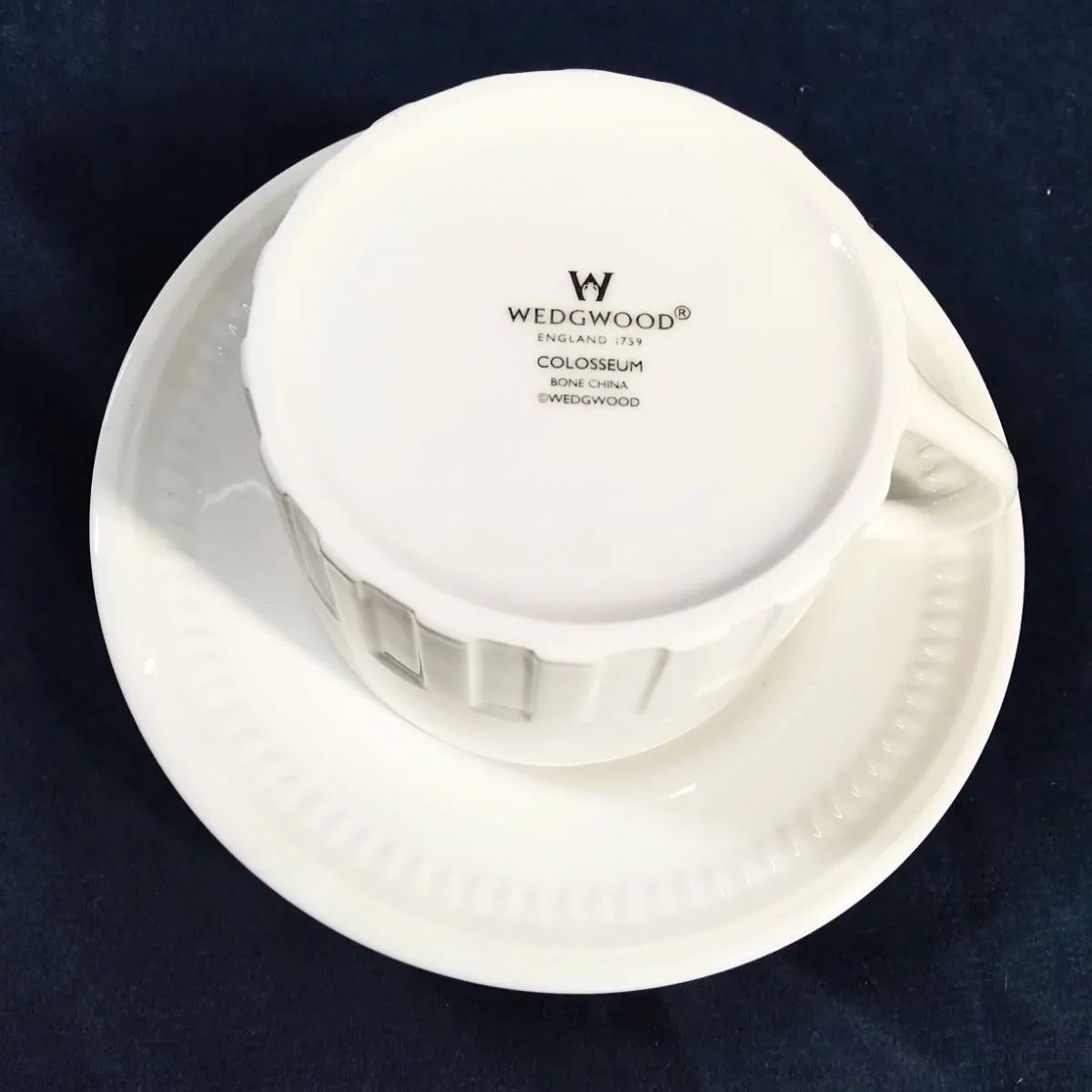 開封済み・未使用】WEDGWOOD コロシアム ペアカップ＆ソーサーセット 
