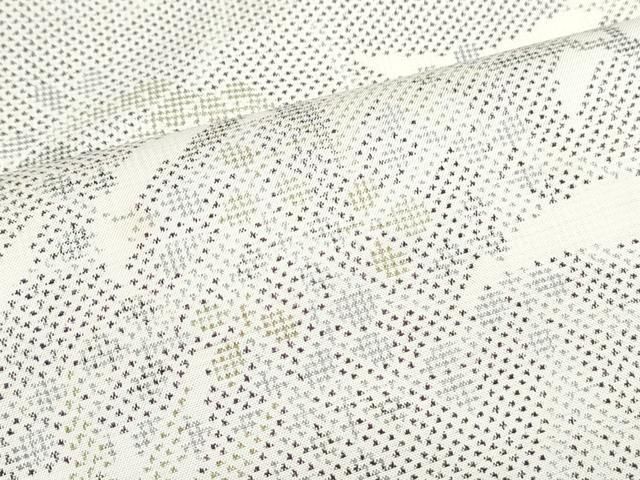 平和屋着物○本場大島紬 白大島 7マルキ 草葉文 正絹 逸品 CAAZ8824th