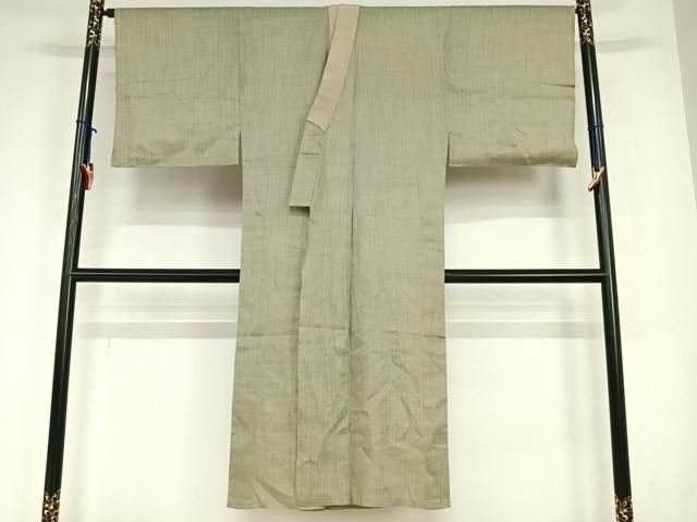 平和屋着物＊夏物　男性　長襦袢　単衣　利休色　綿麻　AABC4844zg 平和屋着物＊夏物 男性 長襦袢 単衣 利休色 綿麻 AABC4844zg