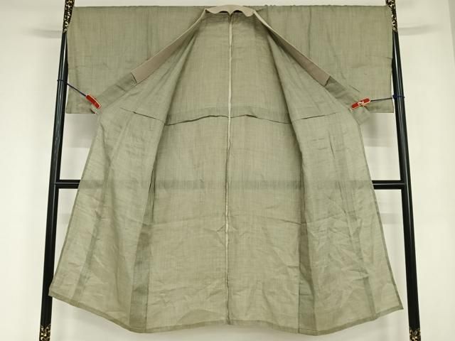 平和屋着物＊夏物 男性 長襦袢 単衣 利休色 綿麻 AABC4844zg