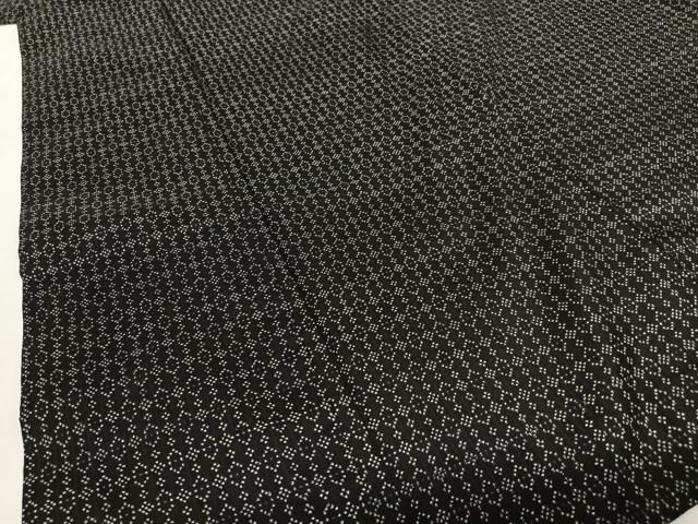 平和屋着物○本場大島紬 一元7マルキ 亀甲間道 黒地 正絹 逸品
