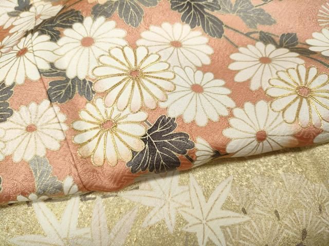 平和屋着物○訪問着 駒刺繍 草花文 暈し染め 金彩 正絹 逸品