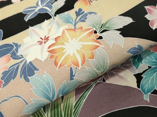 平和屋着物○豪華黒留袖 友禅 作家物 鴛鴦花文 暈し染め 正絹 逸品