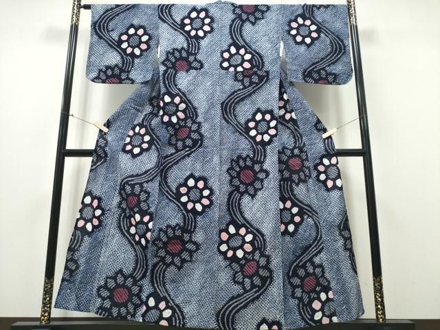 平和屋着物∴夏物　浴衣　有松鳴海絞り　流水菊文　綿　逸品　CAAY4785ng 平和屋着物∴夏物 浴衣 有松鳴海絞り 流水菊文 綿 逸品 CAAY4785ng 平和