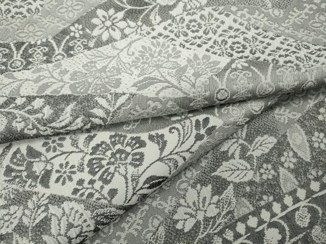 平和屋着物○上質なお召 天目織 切嵌吉祥花文 正絹 逸品 CAAZ2736ut