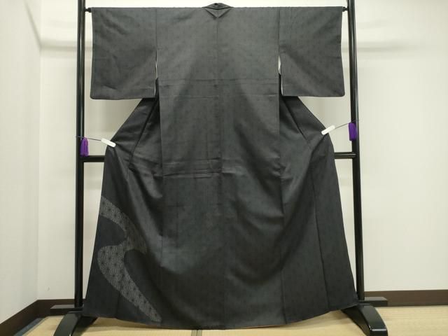 平和屋着物●訪問着　紬地　麻の葉文様　正絹　逸品　CAAY8369gh 平和屋着物○訪問着 紬地 麻の葉文様 正絹 逸品 CAAY8369gh