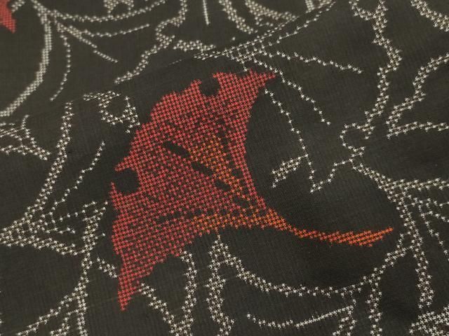 平和屋着物○本場大島紬 7マルキ 舞葉文 正絹 逸品 未使用 CAAY8370gh