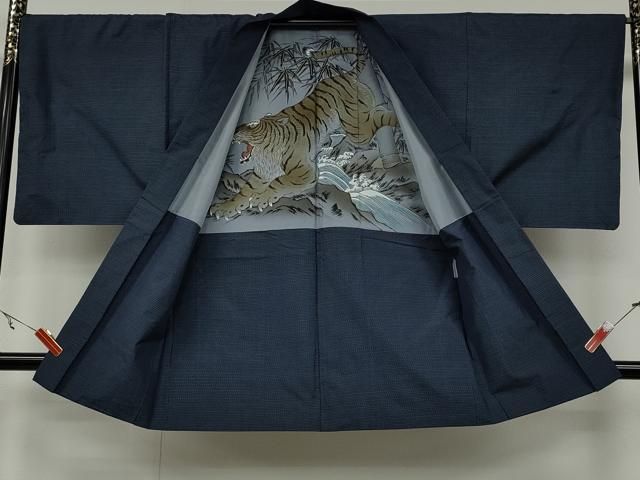 平和屋着物○男性 本場大島紬 アンサンブル 吉祥文 富山織物謹製 証紙  