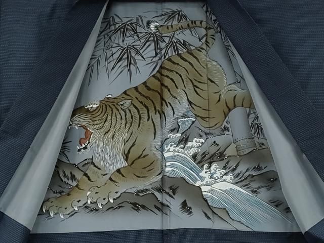 平和屋着物○男性 本場大島紬 アンサンブル 吉祥文 富山織物謹製 証紙  