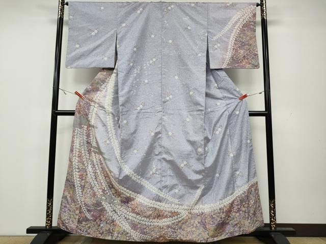 平和屋着物○訪問着 本場染大島紬 絞り 舞花文 正絹 逸品 CAAZ2757ut