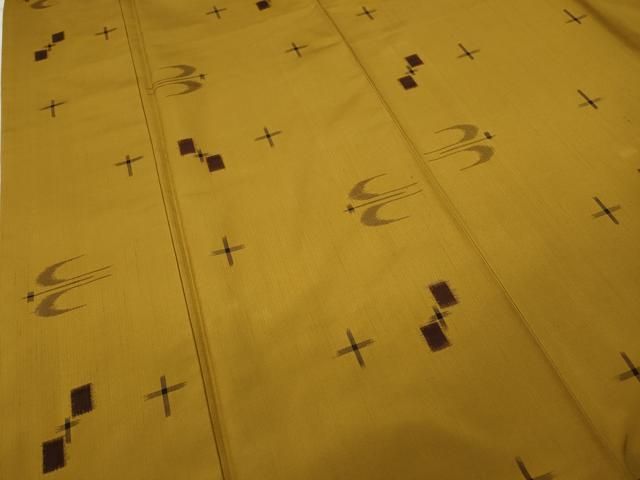 平和屋着物○上質な紬 琉球絣文様 やまと金ラベル 正絹 逸品 CAAZ2758ut