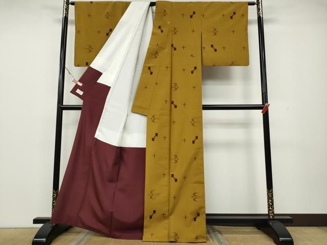 平和屋着物○上質な紬 絣文様 正絹 逸品 CAAZ2610ut