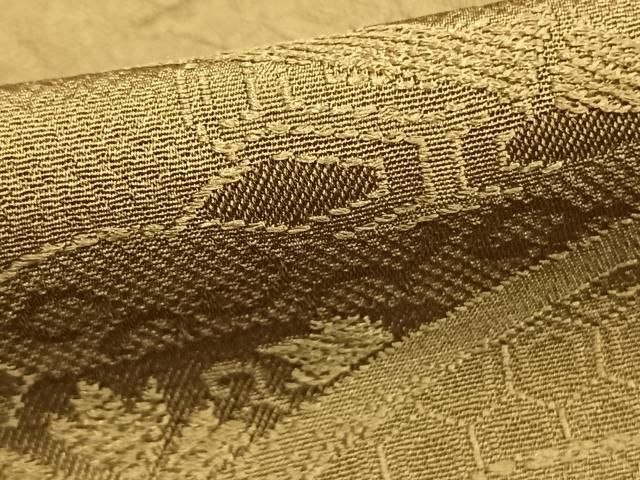 平和屋着物▽上質な色無地　単衣　吉祥地紋　国防色　正絹　逸品　AABC3848fy 平和屋着物▽上質な色無地 単衣 吉祥地紋 国防色 正絹 逸品 AABC3848fy