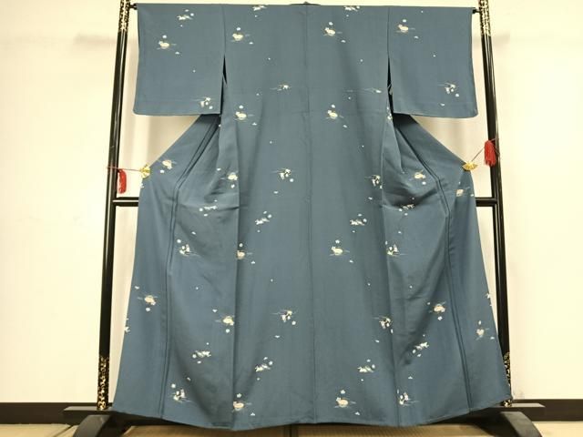 平和屋着物▽上質な小紋　単衣　日本昔話　正絹　逸品　未使用　AABC3909fy 平和屋着物▽上質な小紋 単衣 日本昔話 正絹 逸品 未使用 AABC3909fy