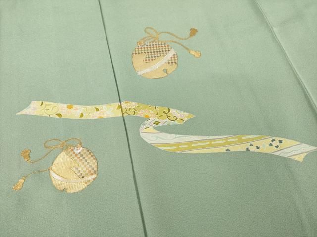 平和屋着物●訪問着　作家物　佐賀錦　駒刺繍　鈴　蔓帯　金糸　正絹　逸品　AABC8113ck 平和屋着物○訪問着 作家物 佐賀錦 駒刺繍 鈴 蔓帯 金糸 正絹 逸品