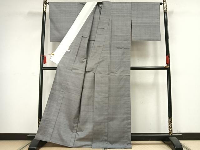 平和屋着物▽上質な紬 単衣 霞文 ますいわ屋扱い 正絹 逸品 AABC3929fy 