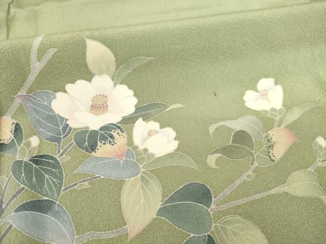 平和屋着物○十日町友禅作家 阿部佳雪 訪問着 枝花文 暈し染め 正絹