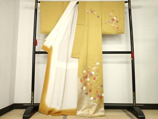 平和屋着物●訪問着　花蝶文　金彩　正絹　逸品　AABC8143ck 平和屋着物○訪問着 花蝶文 金彩 正絹 逸品 AABC8143ck - メルカリ