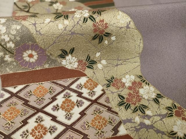 平和屋着物○訪問着 枝垂れ道長吉祥文 金彩 正絹 逸品 AABC8152ck