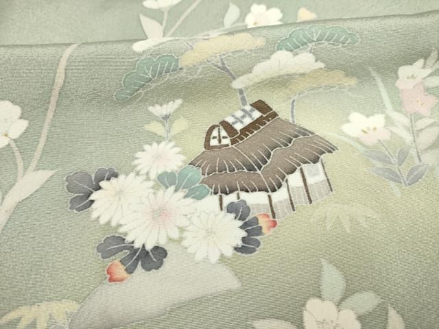 平和屋着物○訪問着 友禅 風景花文 正絹 逸品 AABC8154ck 2025年最新】